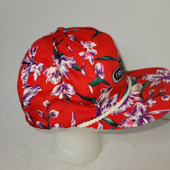 Vtg Freightliner Hat Cap Red Trucker Snapback Truck San Sun Retro 80s 90s Floral - Picture 7 of 16